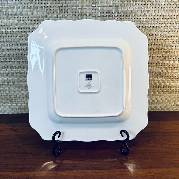 🌟2xHP🌟Muse Damask Black & White Floral Print Porcelain Dish 11" by 222 Fifth - Picture 4 of 6